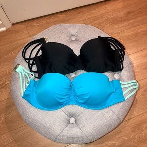Strapless bikini swim top bundle, size 34C